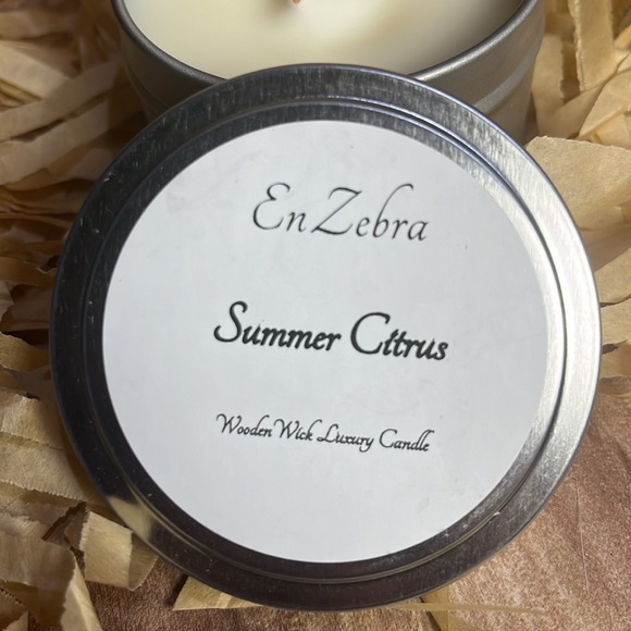 EnZebra 8 oz (approx) Summer Citrus Candle Tin - Picture 3 of 7